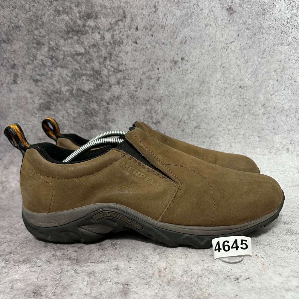 Merrell Jungle Moc Nubuck Mens 12 Brown Slip On Loafer Shoes J60831 Casual Nubuk